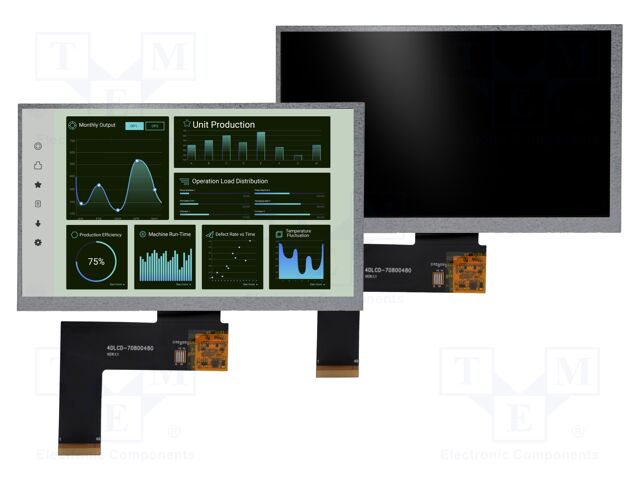 Display: TFT; 7"; 800x480; Illumin: LED; 164.9x100mm; RGB