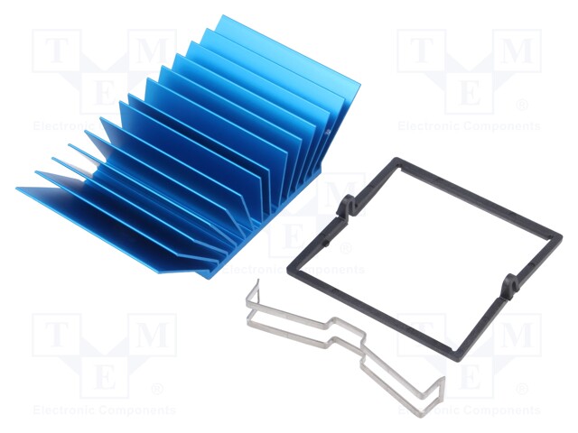 Heatsink: extruded; grilled; blue; L: 42.5mm; W: 42.5mm; H: 17.5mm