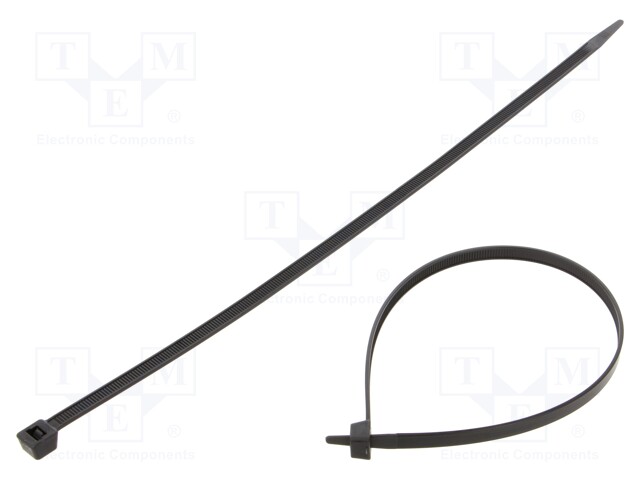 Cable tie; L: 368mm; W: 7.6mm; polyamide; 540N; black; 100pcs.
