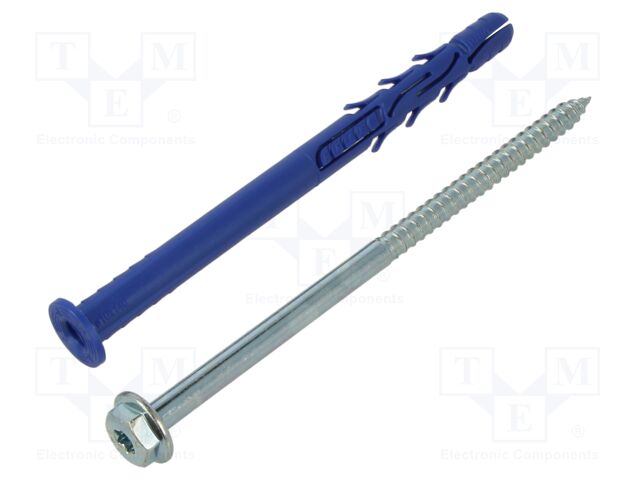 Plastic anchor; with screw; 10x140; zinc-plated steel; FF1; 10mm