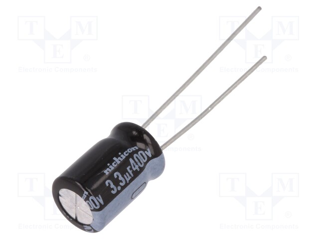 Capacitor: electrolytic; THT; 3.3uF; 400VDC; Ø8x11.5mm; ±20%; 1000h