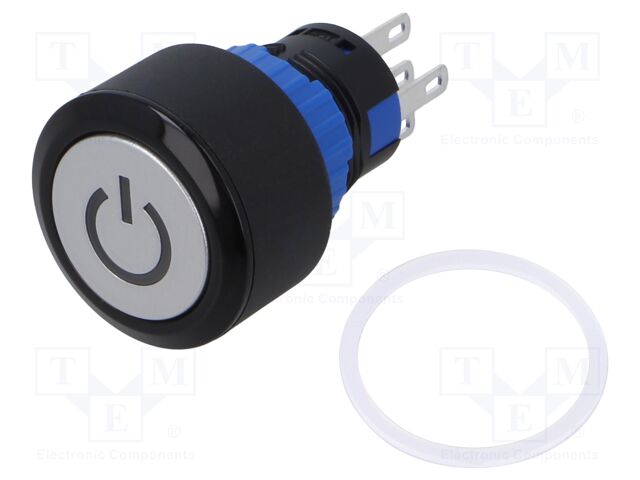 Switch: push-button; Pos: 2; SPDT; 0.5A/220VAC; 1A/24VDC; ON-ON