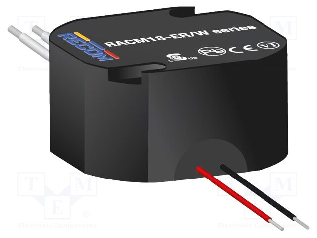 Converter: AC/DC; 18W; Uout: 12VDC; Iout: 1.5A; 82%; 90÷264VAC; 4600V