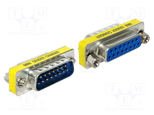 Adapter; D-Sub 15pin socket,D-Sub 15pin plug