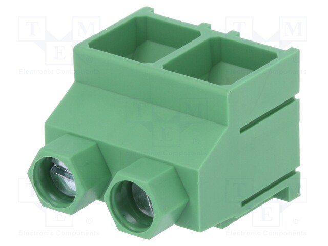 PCB terminal block; angled 90°; 9.52mm; ways: 2; on PCBs; 4mm2