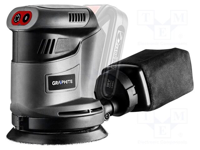 Palm orbital sander; battery; 9000rpm; 125mm; 18VDC; Mounting: bur