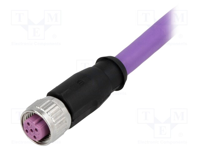 Plug; M12; PIN: 4; female; B code-Profibus; 0.5m; Insulation: PVC