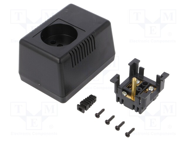 Enclosure: for power supplies; with earthing; X: 65mm; Y: 90mm
