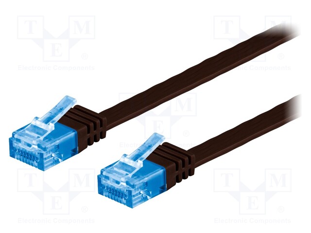 Patch cord; U/UTP; 6a; stranded; Cu; PVC; dark brown; Len: 2m; 32AWG
