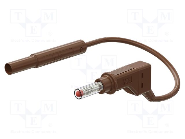Test lead; 19A; banana plug 4mm,angular banana plug 4mm; Len: 2m