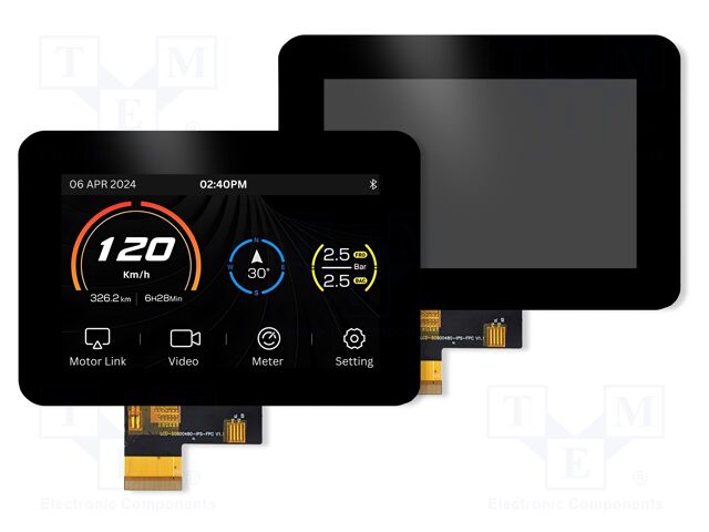 Display: TFT; 5"; 800x480; Illumin: LED; 120.7x75.8mm; RGB