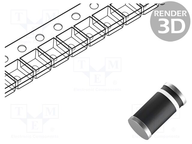 Diode: rectifying; SMD; 600V; 1A; DO213AB,MELF; Ufmax: 1V; Ifsm: 30A
