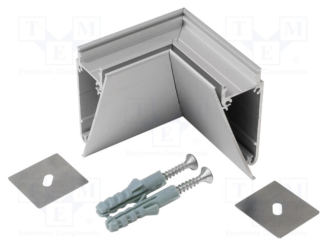 Connector 90°; natural; aluminium; Application: WALLE12; anodized