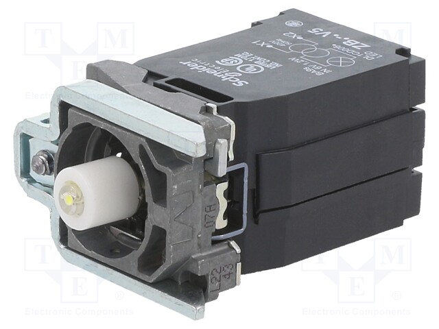 Contact Block, White, Screw Clamp, Schneider Harmony XB4 Series Switches & Pilot Lights