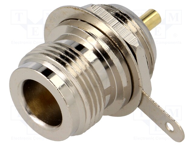 Socket; N; female; straight; soldering; for panel mounting