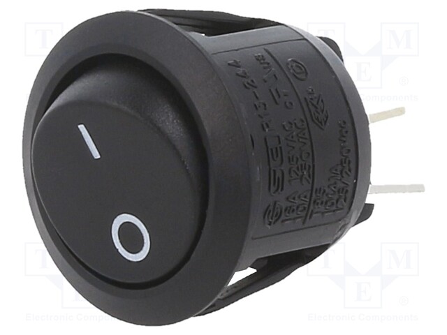 ROCKER; DPST; Pos: 2; OFF-ON; 10A/28VDC; black; none; Rcont max: 50mΩ