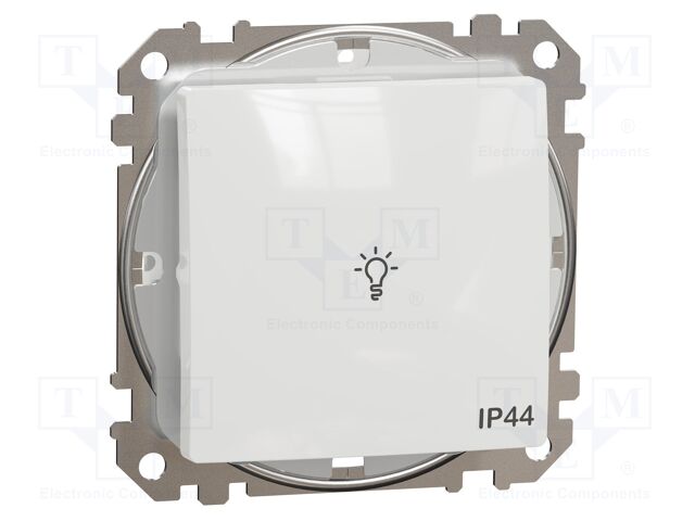 Momentary switch; Poles: 1; 250VAC; IP44; white; monostable