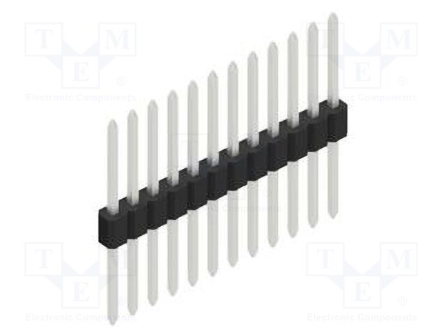 Connector: pin strips; pin header; male; PIN: 12; 1.27mm; THT; 1x12