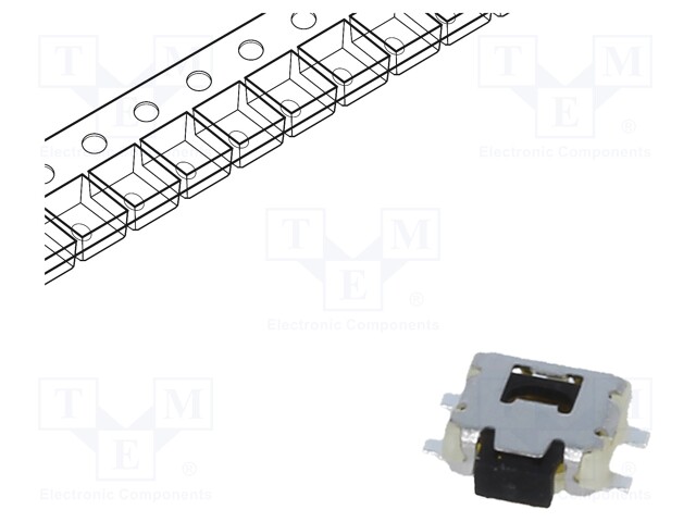 Microswitch TACT; SPST-NO; Pos: 2; 0.05A/12VDC; SMT; none; 1.6N
