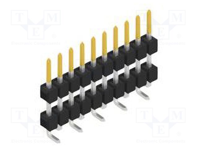 Connector: pin strips; pin header; male; PIN: 10; 2.54mm; SMT; 1x10