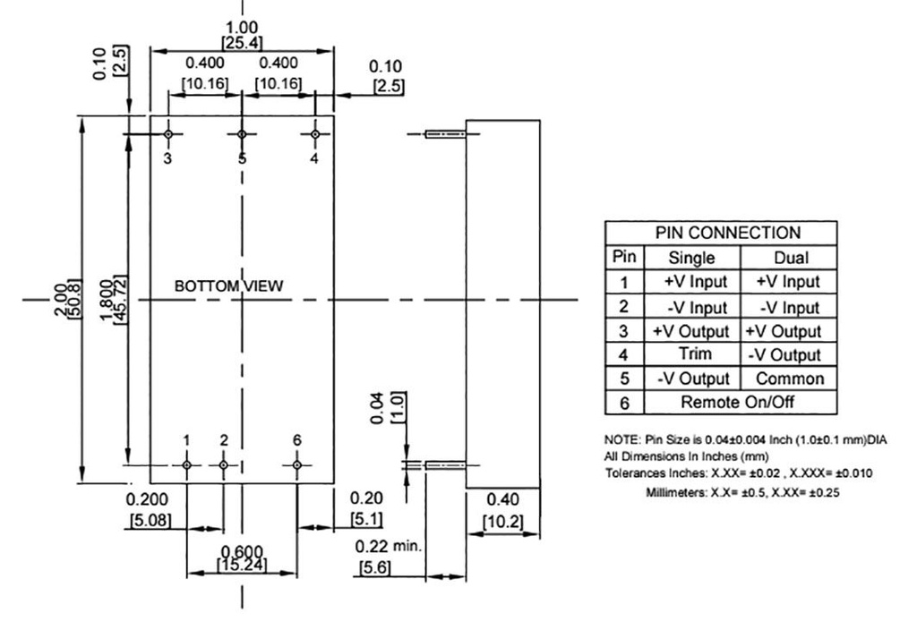 Converter: DC/DC; 20W; Uin: 8.5÷160V; 15VDC; Iout: 1.33A; 28.5g