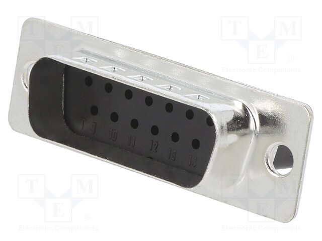D-Sub; PIN: 15; plug; male; w/o contacts; crimped; for cable; black