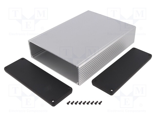 Enclosure: with panel; 1455; X: 165mm; Y: 220mm; Z: 51mm; aluminium