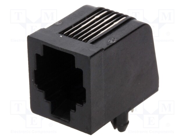 Socket; RJ12; PIN: 6; Cat: 3; Layout: 6p6c; THT; on PCBs; 16.13mm