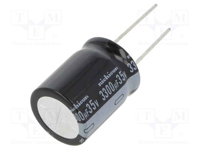 Capacitor: electrolytic; THT; 3300uF; 35VDC; Ø20x25mm; Pitch: 10mm