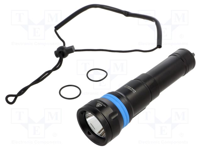 Torch: LED; IPX8; 1600lm; L: 168mm; Ø: 45mm; 6°; 6000-6500K; diving