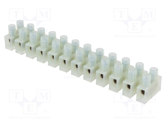 Terminal block; screw terminal; ways: 12; 6mm2; terminals: 24; 400V