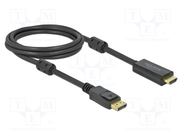Cable; DisplayPort plug,HDMI plug; Len: 2m; black; 28AWG; black