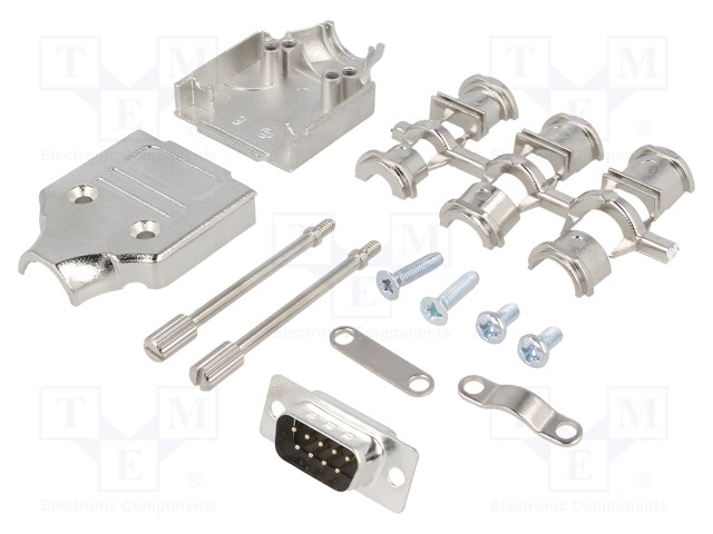 D-Sub; PIN: 9; plug; male; turned contacts; straight; soldering