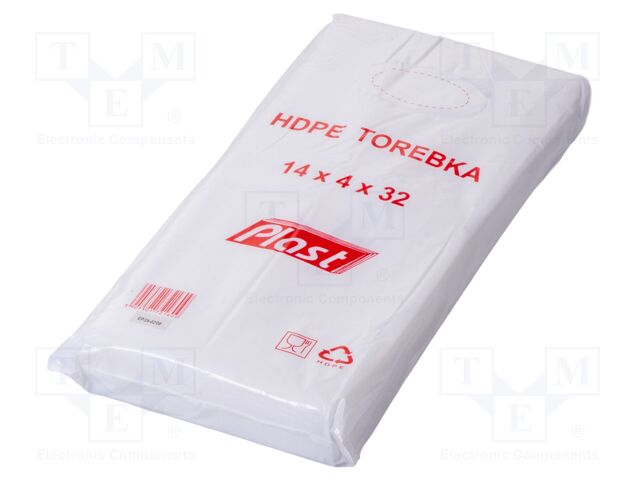 Plastic bag; L: 320mm; Width: 140mm; Thick: 6um; HDPE; transparent