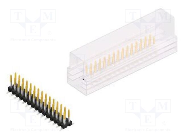 Connector: pin strips; pin header; male; PIN: 30; 2.54mm; SMT; 2x15