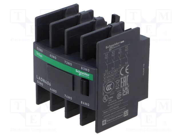 Auxiliary Contact, Schneider TeSys D LC1D/CAD & TeSys F LC1F/CR1F Series Contactors, 4NO