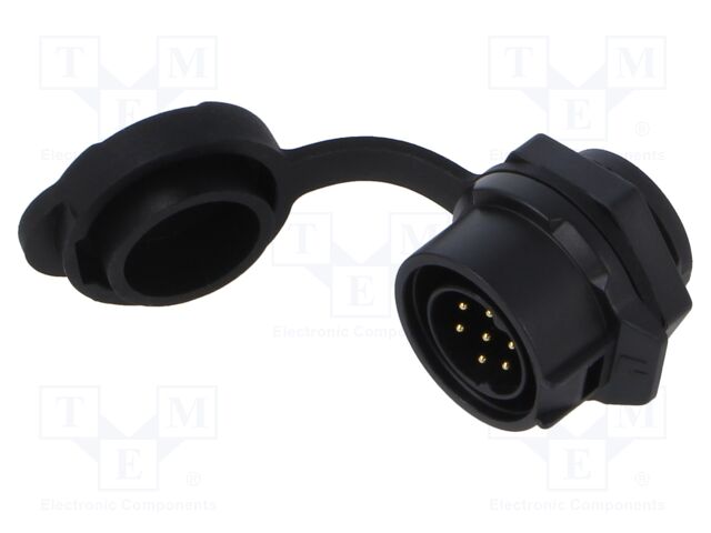 Connector: circular; Quicklock; socket; male; straight; PIN: 7; 250V