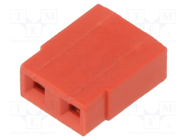 Jumper; pin strips; female; 2.54mm; open; 3A; gold-plated; red