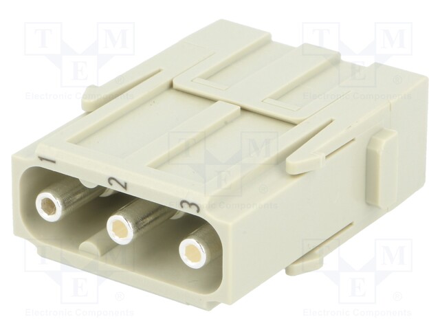 Connector: HAN; module; male; Han Modular 40A; PIN: 3; 40A; 690V
