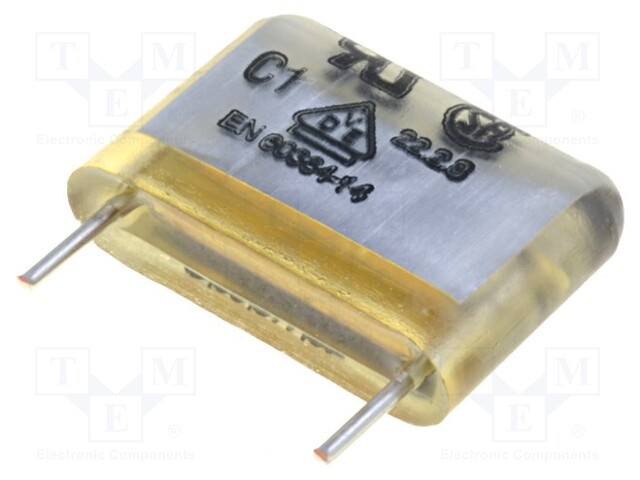 Capacitor: paper; Y2; 3.3nF; 250VAC; Pitch: 10mm; ±20%; THT