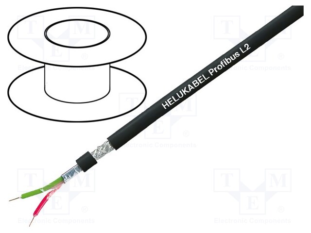 Wire; PROFIBUS,outdoor; 1x22AWG; solid; Cu; PE; black