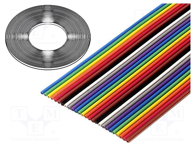 Wire: ribbon; 20x28AWG; 1.27mm; stranded; Cu; unshielded; PVC; 50V