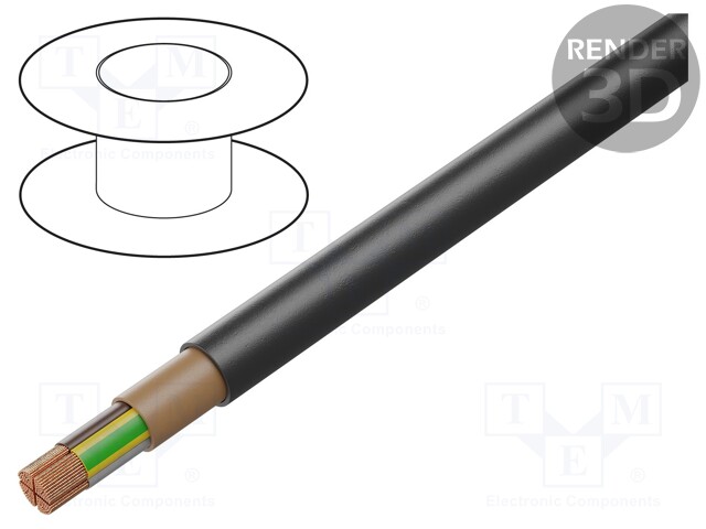 Wire; NYY; round; stranded; Cu; 4G240mm2; PVC; black; 0.6/1kV