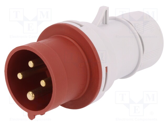 Connector: AC supply 3-phase; plug; male; 16A; 400VAC; IEC 60309