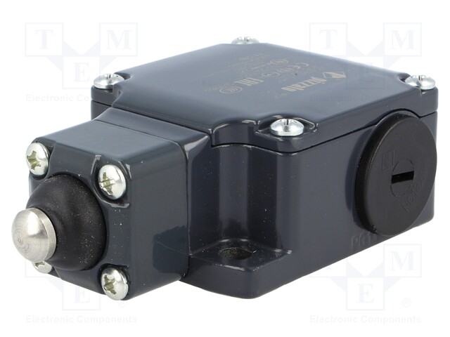 Limit switch; rubber seal,pin plunger Ø10mm; NO + NC; 10A; IP67