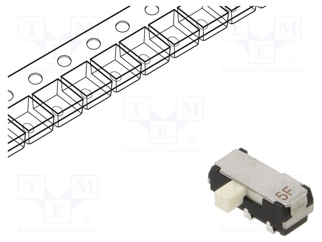 Switch: slide; Pos: 2; DPDT; 0.2A/12VDC; ON-ON; SMT; -40÷85°C; CL-SB