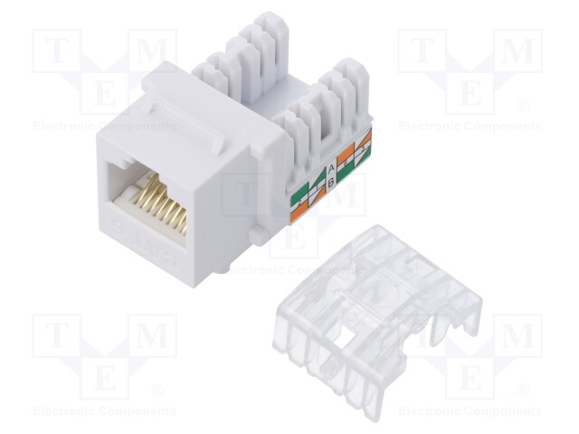Socket; RJ45; PIN: 8; Cat: 6; Keystone; gold-plated; Layout: 8p8c; IDC