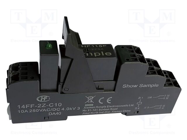 Socket; PIN: 8; 10A; 250VAC; for DIN rail mounting; spring clamps