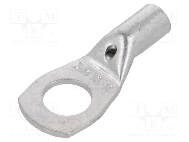 Ring tube terminal; M10; 16mm2; crimped; for cable; non-insulated