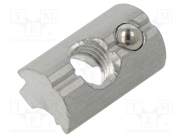 T-nut; with ball; M8; aluminium; L: 22mm; W: 13mm